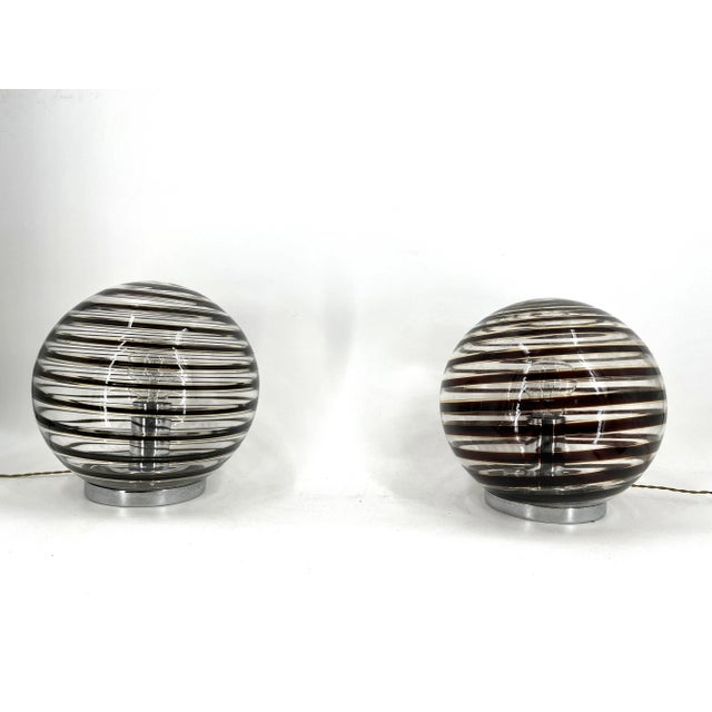 Murano Glass Swirl Table Lamps, 1970s, Set of 2 For Sale - Image 12 of 12