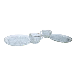 Vintage Jeannette Glass Company Snackset - Set of 4