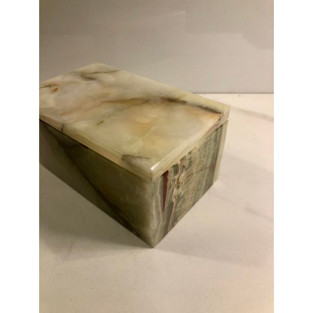 1950s Italian Alabaster Sage Green Lidded Box For Sale - Image 4 of 11