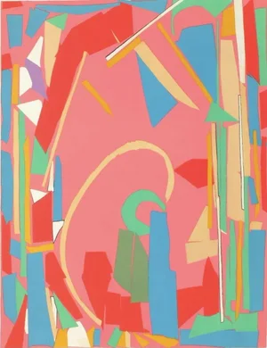 1965 Abstract Composition Lithograph by André Lanskoy