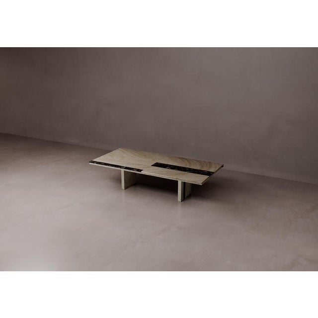Contemporary Acid-Etched Ostuni Travertine Naviglio Table by Dainelli Studio Atelier For Sale - Image 3 of 5