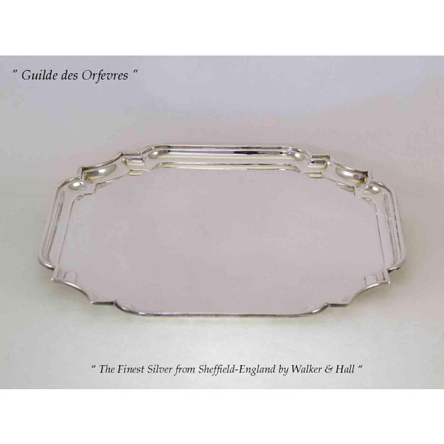 1980s 1970’s Vintage/New Silverplate Square Salver, Chippendale Shaped Corners For Sale - Image 5 of 12