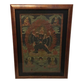 Antique Hand Painted Tibetan Thangka For Sale