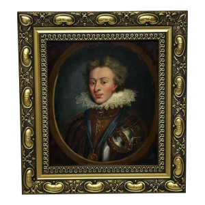 Historic Oil Painting England’s Lost Heir: Henry Frederick, Prince of Wales in Ceremonial Armour Wearing Order of the Garter After Isaac Oliver C1840