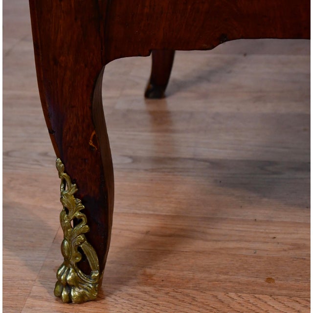 1890 Antique French Louis XV Marquetry Inlay Marble Top Dresser Chest of Drawers For Sale - Image 10 of 18
