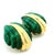 1970s Vintage 1970s 18k Gold Carved Malachite Sculptural Clip-on Earrings, Pair For Sale - Image 5 of 15