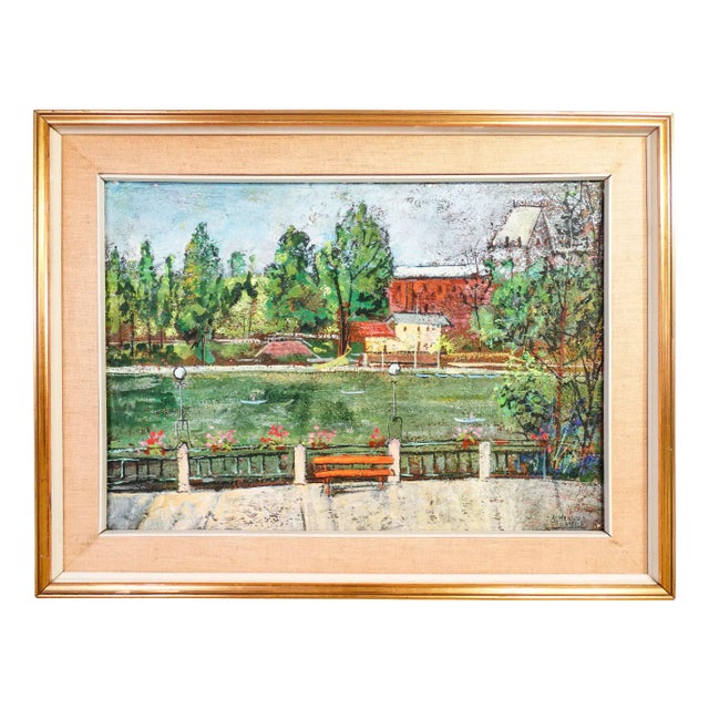 Almerico Tomaselli, Landscape, 1980s, Oil Painting, Framed For Sale