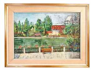 Almerico Tomaselli, Landscape, 1980s, Oil Painting, Framed