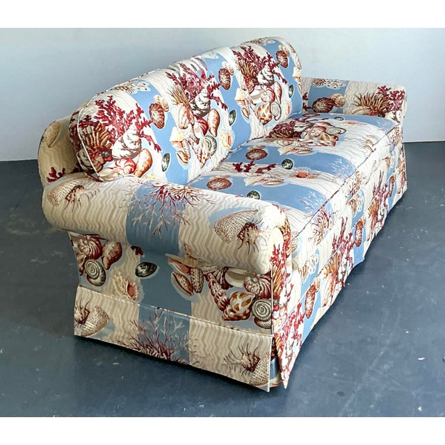 Vintage Undersea Printed Three Seat Sofa For Sale - Image 12 of 12