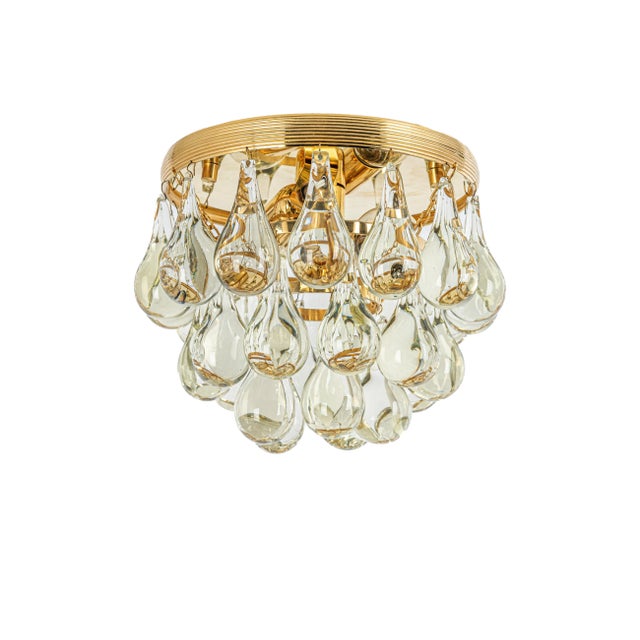 Petite Murano Glass Tear Drop Flush Mount attributed to C.Palme, Germany, 1970s For Sale - Image 10 of 10