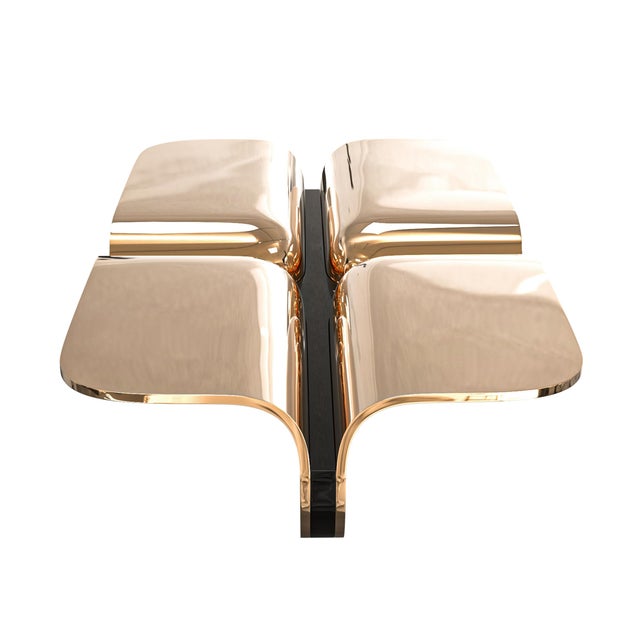 Not Yet Made - Made To Order Alphacute" Coffee Table With Bronze, Handcrafted For Sale - Image 5 of 7
