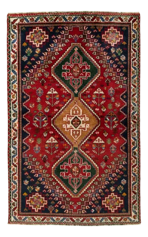 Hand-Knotted Oriental Rug in Cotton