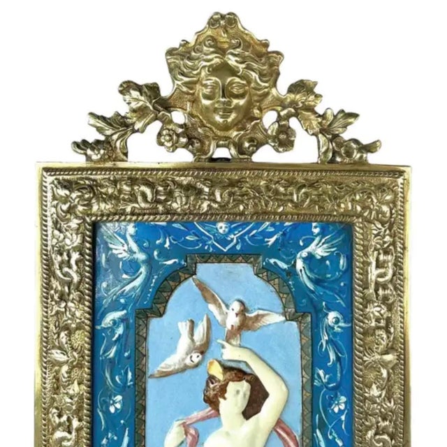 French French Mountereau Ceramic and Bronze Three-Armed Wall Sconce For Sale - Image 3 of 7