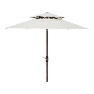 Outdoor Lorenia 9ft Double Top Market Umbrella - White For Sale