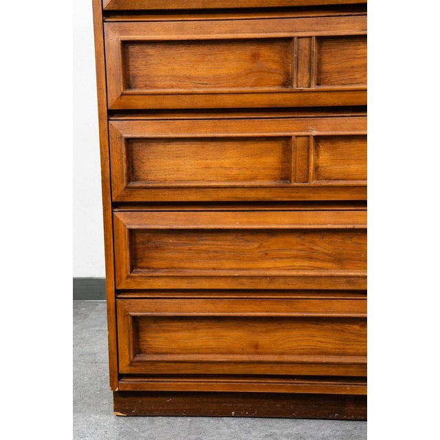 Mid Century Modern Highboy Dresser Morris of California Walnut Drawer 5 Drawer For Sale - Image 9 of 12