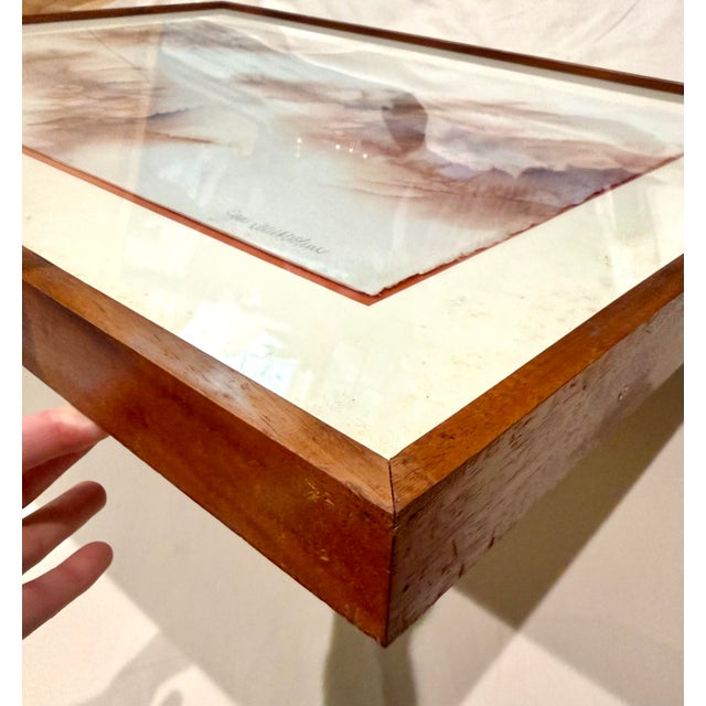 Mid-Century Modern Original Signed Abstract Watercolor on Float-Mounted Paper For Sale - Image 10 of 12