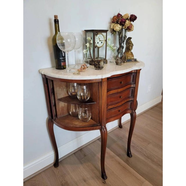 Wood Scarce 18th Century French Louis XV Period Walnut Tambour Door Sideboard For Sale - Image 7 of 13
