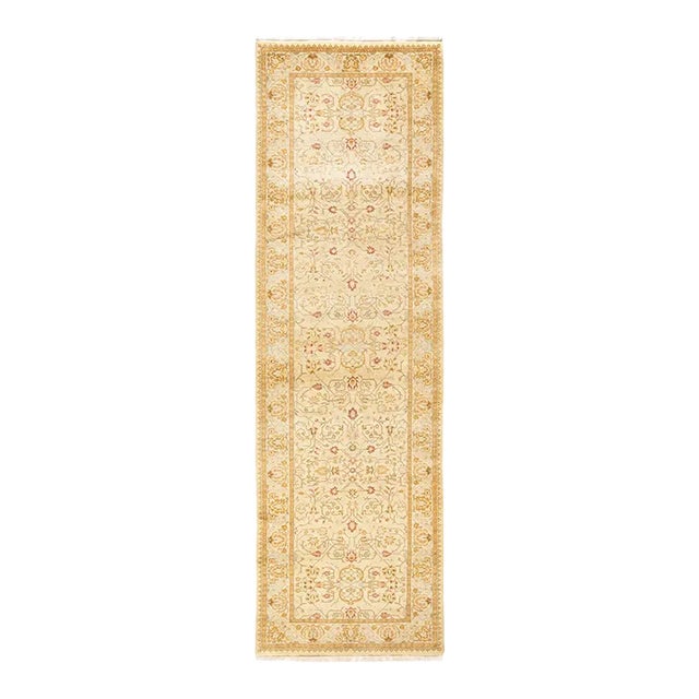 Mogul, One-of-a-Kind Hand-Knotted Runner Rug - Ivory, 3' 0" x 10' 1" For Sale
