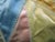 Blue Vintage 60's Satin Crazy Quilt 15 Blocks Hand Tied Long Twin Percale Back Guc For Sale - Image 8 of 11