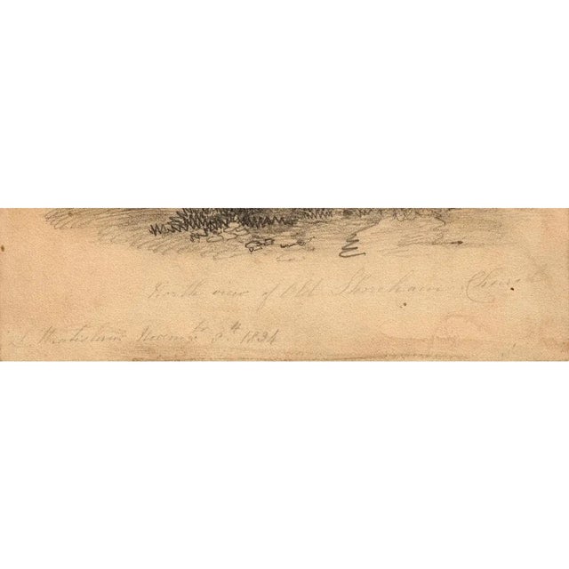 Impressionist Original 1834 Antique Graphite Drawing - St Nicolas Church, Shoreham-by-Sea, England For Sale - Image 3 of 4