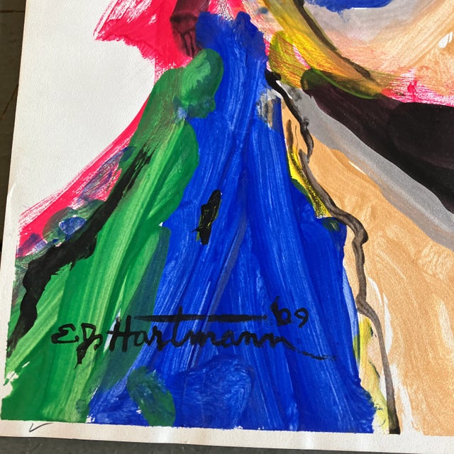 Original painting on paper signed bottom left 12 x 18.5 unframed