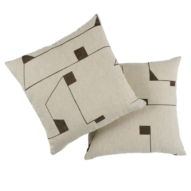 Contemporary Schumacher x Porter Teleo Circuit 18" Pillow In Carbon For Sale - Image 3 of 4