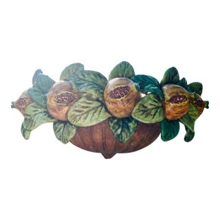 Antique French Majolica Barbotine Wall Pocket / Planter / Jardinière For Sale