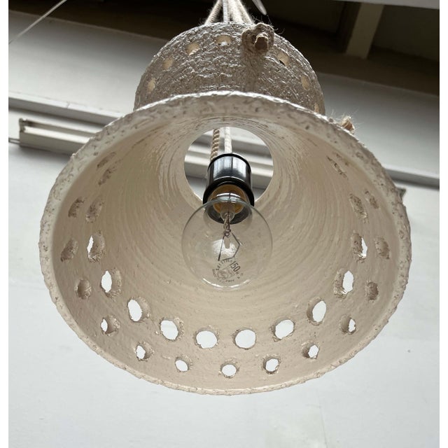 Mid-Century Modern Danish White Studio Pottery Pendant Lamp, 1960s For Sale - Image 15 of 18