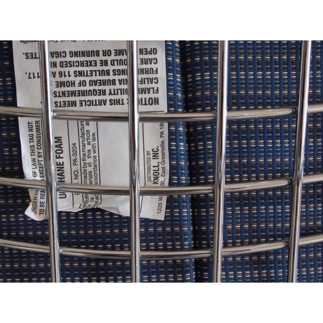 Late 20th Century Knoll Harry Bertoia Barstools in Chrome with Fabric Seat Pads - a Pair For Sale - Image 12 of 13