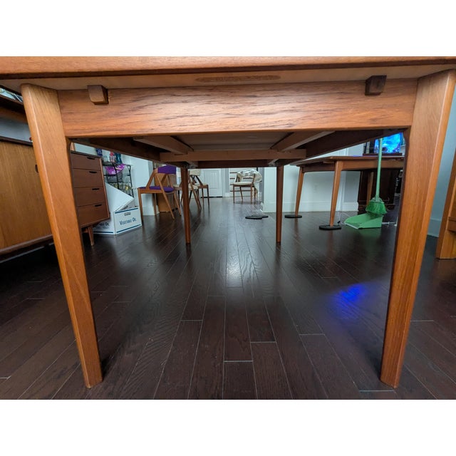 Mid-Century Modern Vintage 1960s Danish Modern Teak Draw-Leaf Dining Table by Brdr. Furbo For Sale - Image 3 of 18