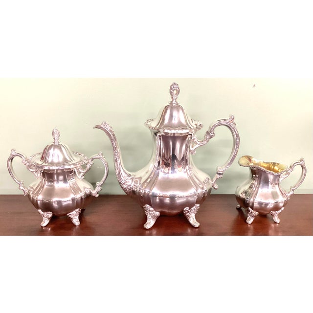Metal Towle Grand Duchess 3 Piece Silver Plate Tea or Coffee Set For Sale - Image 7 of 9