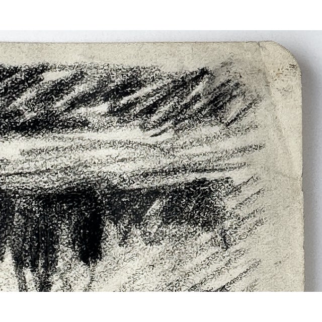 Vintage Post Impressionist South of France Graphite Landscape Drawing on Paper, Signed by Artist With Mat For Sale In Phoenix - Image 6 of 6
