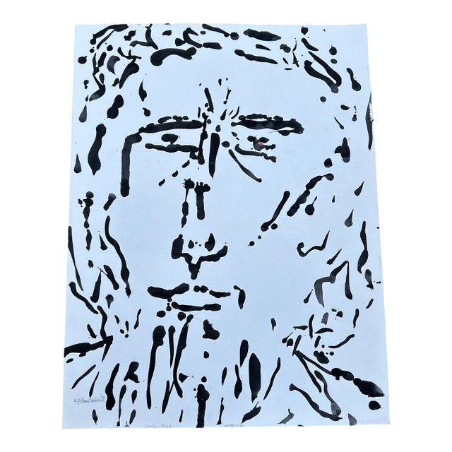 Contemporary Original Ej Hartmann Abstract Expressionist Portrait Painting For Sale