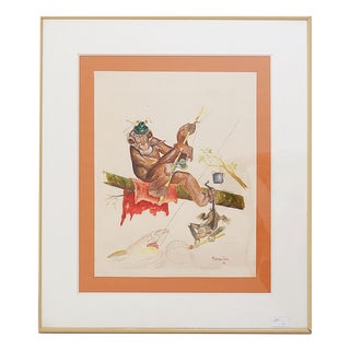 Monkey, 1962, Watercolor on Paper, Framed For Sale