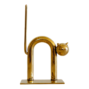 Walter Von Nessen Brass "Cat" Bookend/Object
