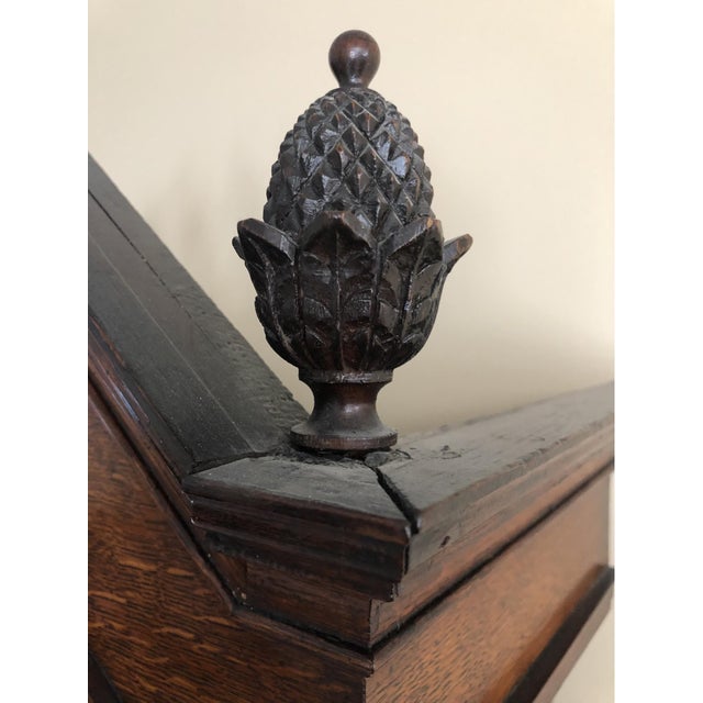 Antique English Oak Tall Case Grandfather Clock For Sale - Image 9 of 11