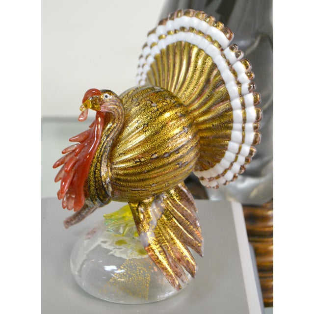 Alfredo Barbini 1970s Alfredo Barbini Manner Colorful Murano Style Art Glass Turkey Figurine Italy For Sale - Image 4 of 12