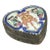 Silver Covered Porcelain Hand Painted Heart Trinket Box For Sale