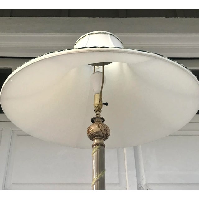 Antique European Capodimonte Floor Lamp With Gold Details and Custom Shade For Sale - Image 11 of 13