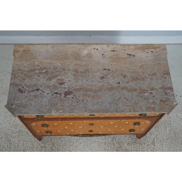 1980s Ej Victor Italian Neoclassical Paint Decorated Satinwood Chest For Sale - Image 5 of 18