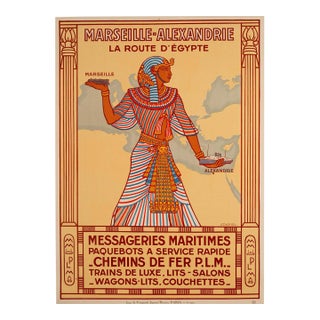 Marseille–Alexandrie – La Route D’Égypte – J. Daviel – 1924 - French Railways and Ship Travel For Sale