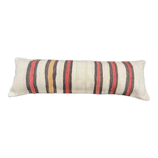 Turkish Hemp Pillow Cushion Natural Beige Brown Cushion Cover 14x45 For Sale