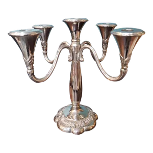Vintage Silver Five-Light Candelabra Candlesticks