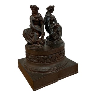 1960s Beautiful Metal Neoclassical Book Ends For Sale