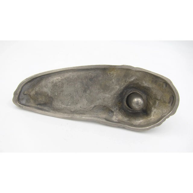 Vintage French Art Nouveau Inkstand in Pewter For Sale - Image 10 of 13