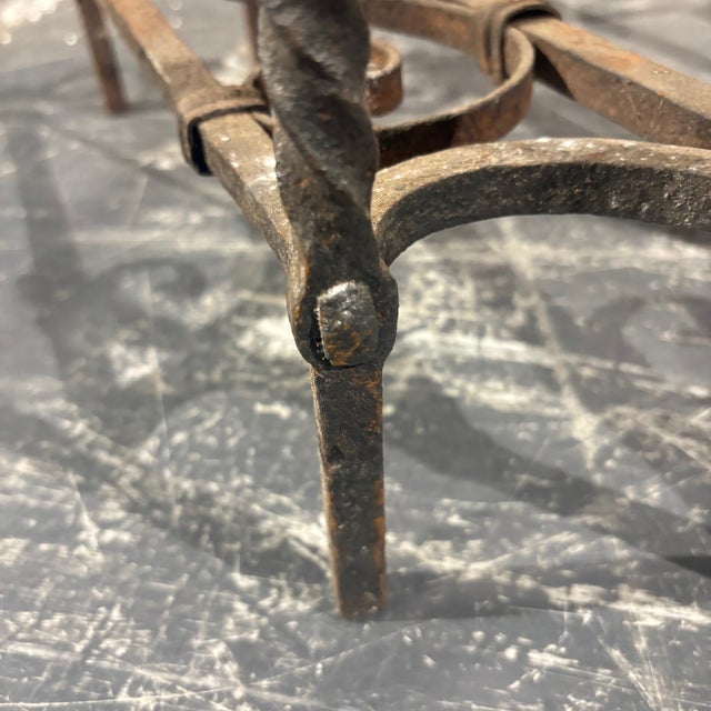 Antique Andirons in Wrought Iron, 1800s, Set of 2 For Sale - Image 9 of 17
