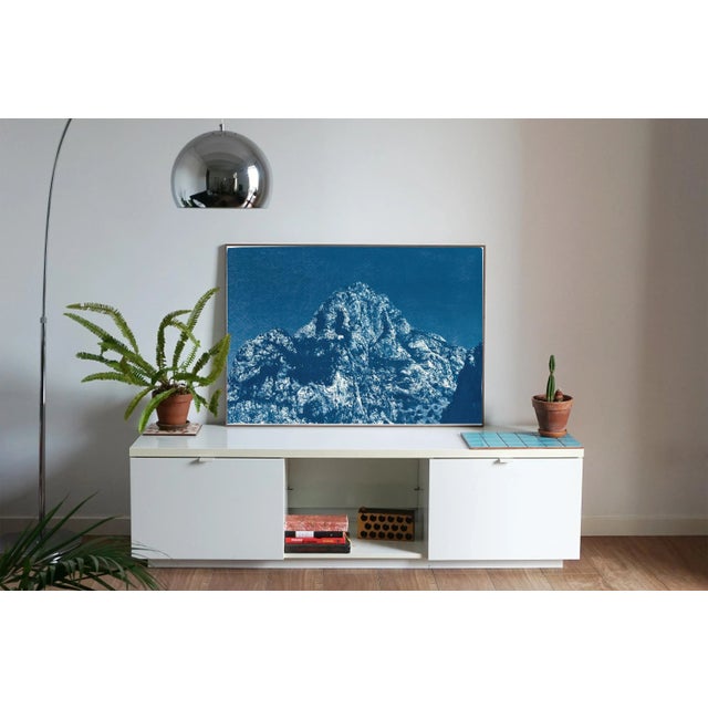 This is an exclusive handprinted limited edition cyanotype. This cyanotype shows one of the mountains in beautiful...