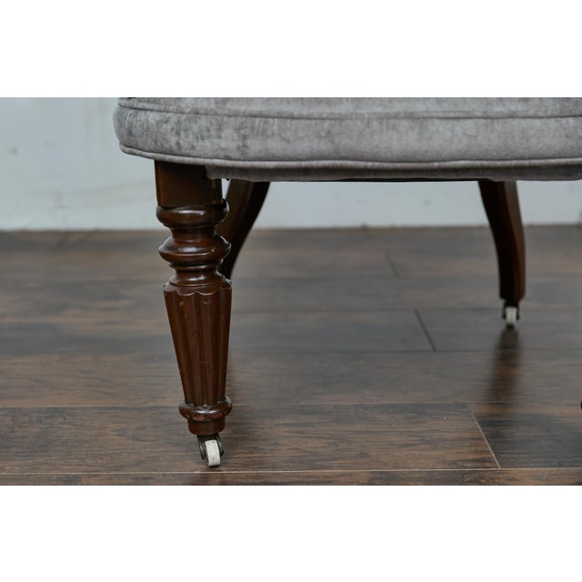 English Mahogany and Horn Victorian Chair with Velvet Upholstery circa 1880 For Sale - Image 4 of 12