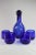 Blue Vintage Hand-Blown Cobalt Blue Decanter & Low Ball Glasses Set- 5 Pieces For Sale - Image 8 of 8