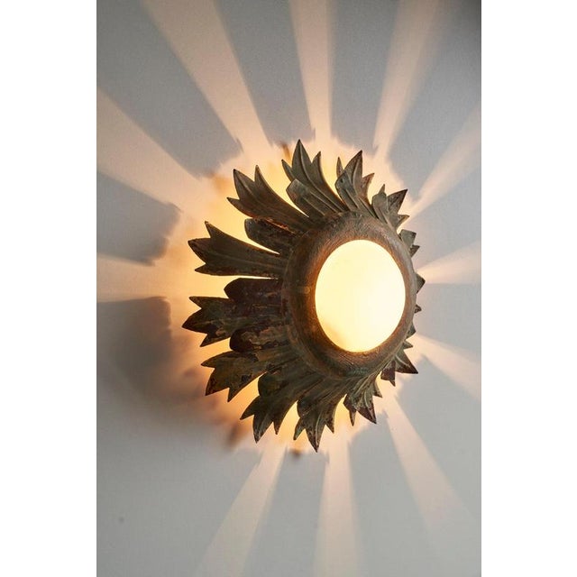 Sunflower Wall Light with Textured Glass Diffuser For Sale - Image 10 of 11